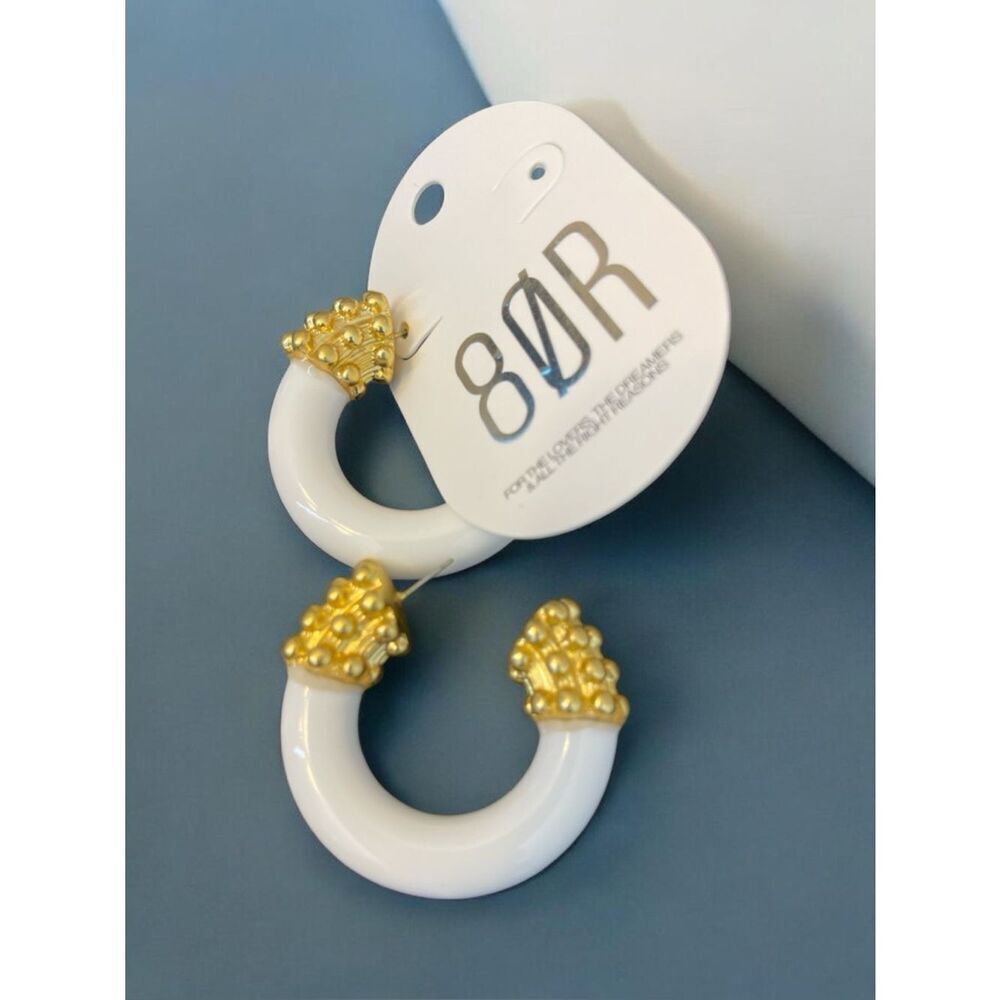 Revolve 8 Other Reasons white gold lucite hoop earrings New